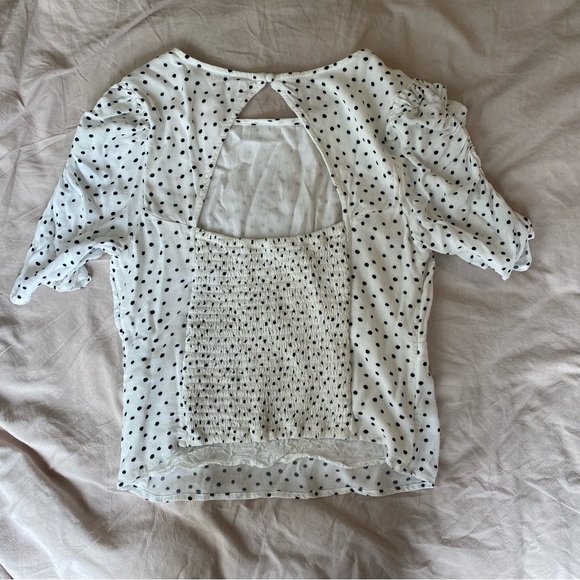 Abercrombie & Fitch Polka Dot Blouse with Open Back - Picture 2 of 4